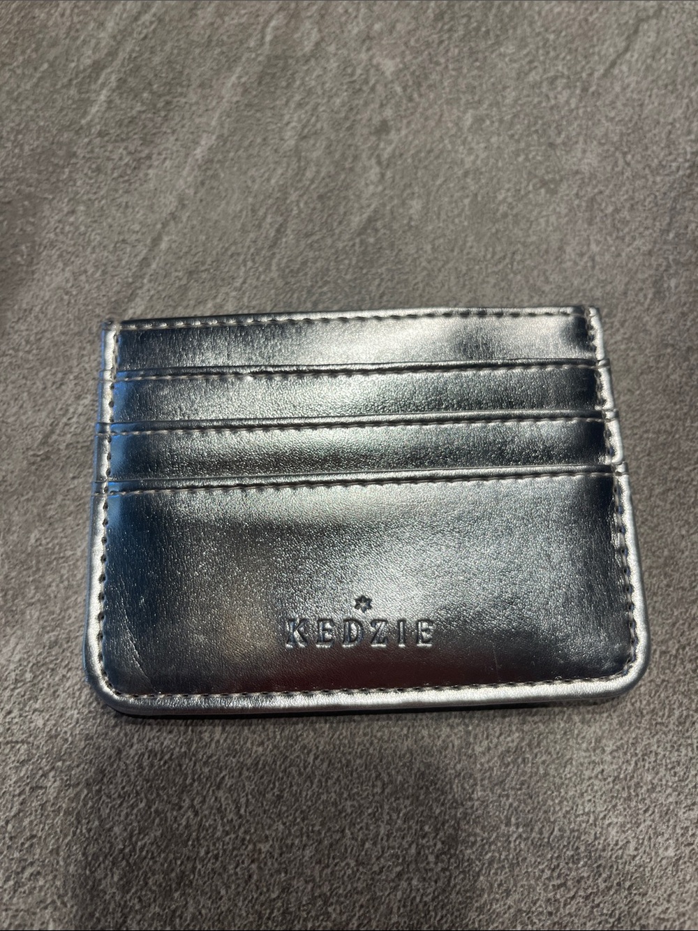 Kedzie Metallic Silver Card & Key Holder